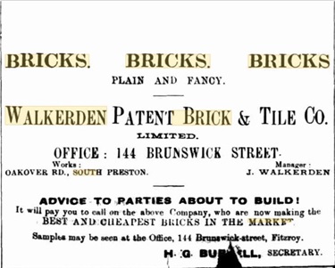 Image of an advertisement for Walkenden bricks