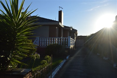 Albert and Vincenza's house with sunflare