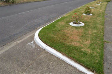 Margaret's front curb