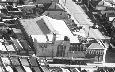 Aerial photograph of the Plaza Theare [LHRN1682]