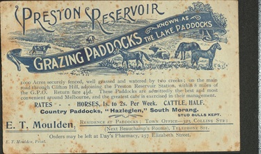 Image of an advertisement for the Preston Reservoir Grazing Paddocks