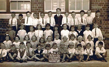 Preston State School, Tyler Street, Grade 1C class photo 1936. Valarie Latham is 3rd row from front, third from right [LHRN5437-25]