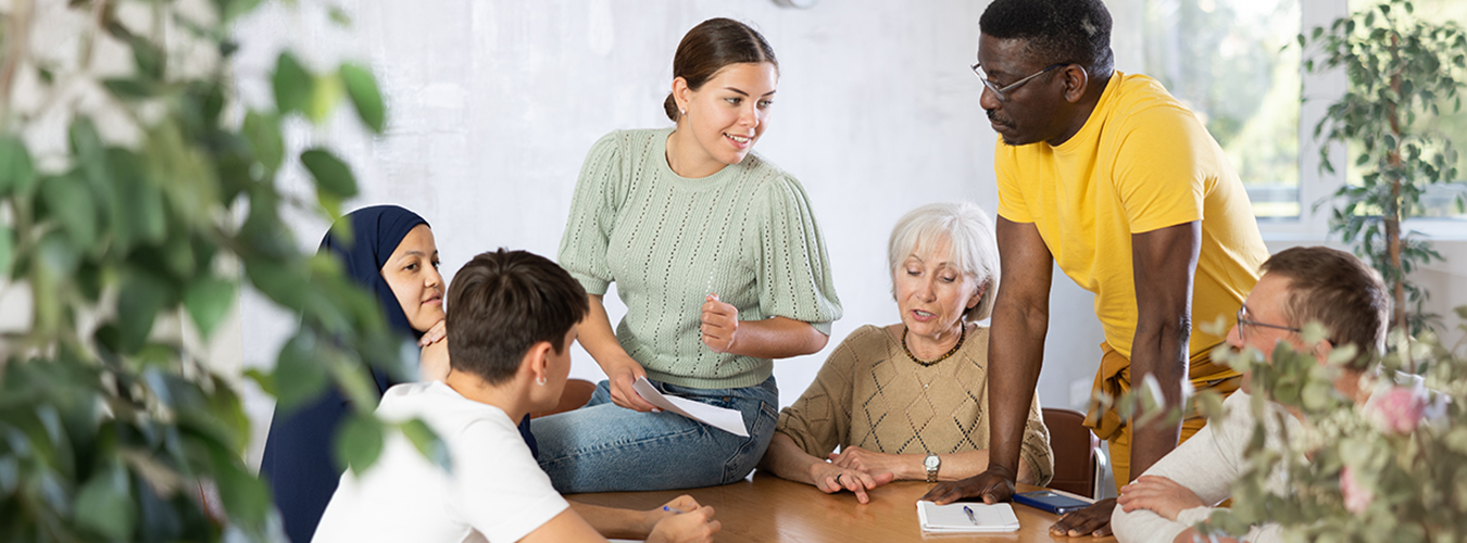 Group of adults learning together